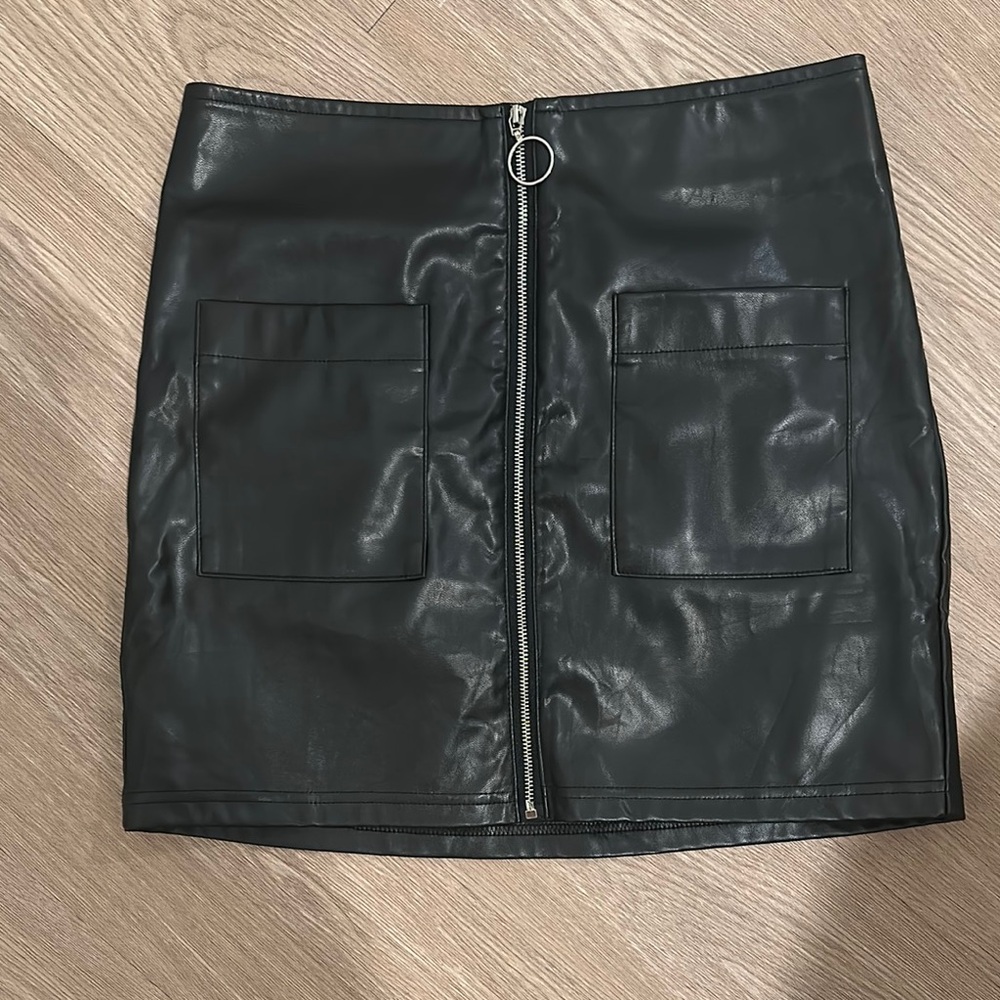 Black Pleather Mini Skirt